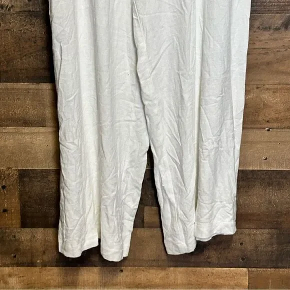 Princess Polly White Simona Linen Pants Sz 10 US NWT - Picture 2 of 13